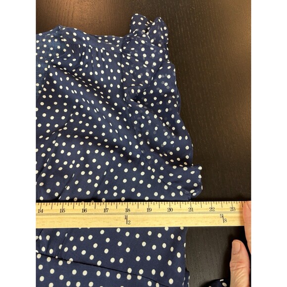 Rixo Maxi Florida Dress Bohemia Dots Navy Blue White Polka Dots 14 Short Sleeve - Picture 6 of 11